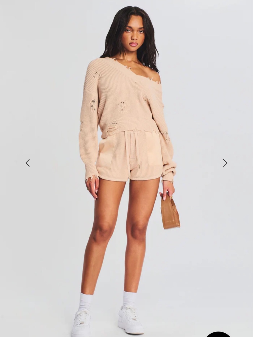 Ser.O.Ya Syd distressed cropped V-neck sweater S